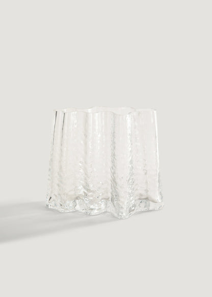 Cooee Design Small Gry Wide Glass Vase - 7.5&quot;