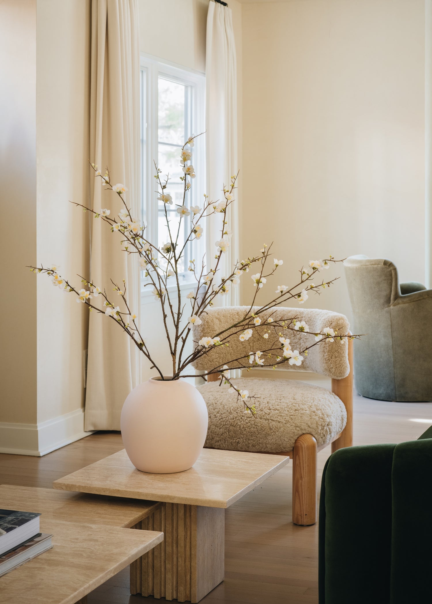 Faux Quince Blossom Branches