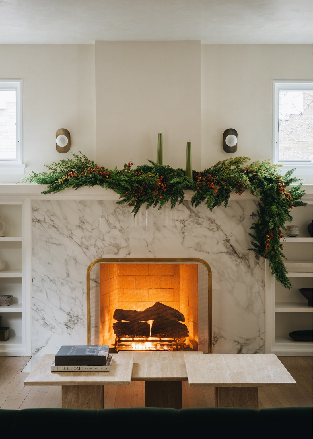 Cedar Garland Holiday Mantel