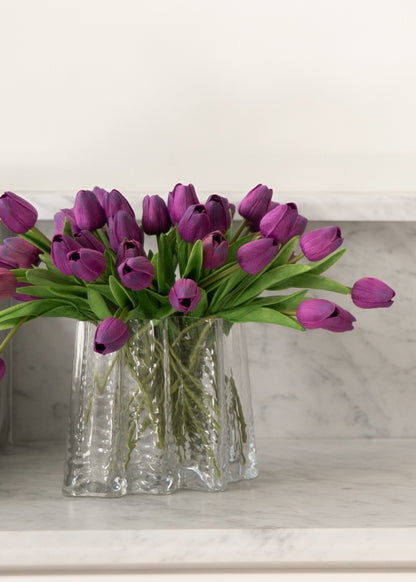 Cooee Gry Vase with Real Touch Tulips