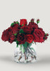 Faux Holiday Arrangement of Red Roses 