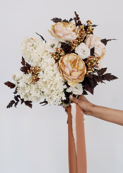 Silk Flower Bouquet with Peonies and Hydrangeas