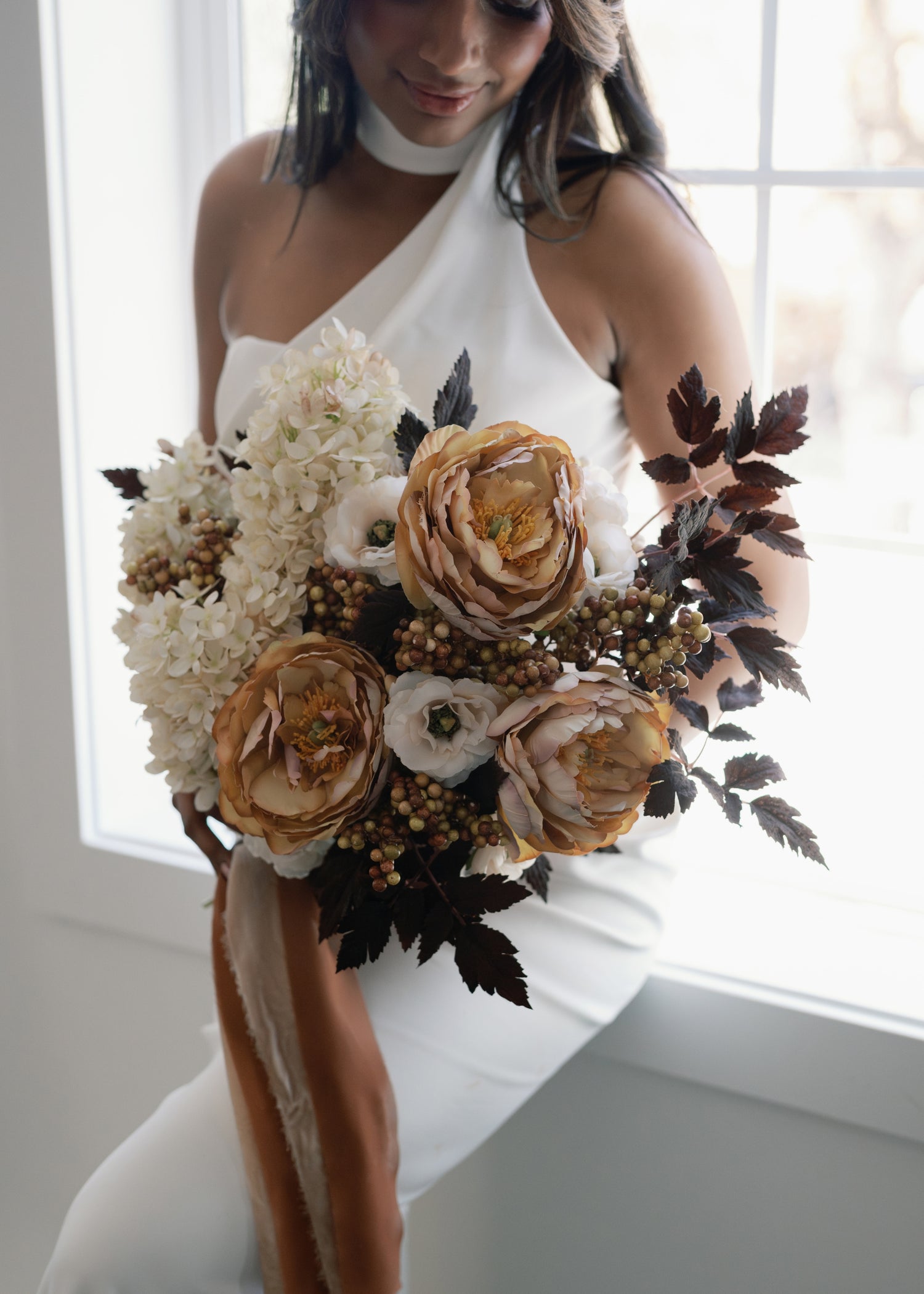 Faux Bouquet with Ranunculus and Peonies