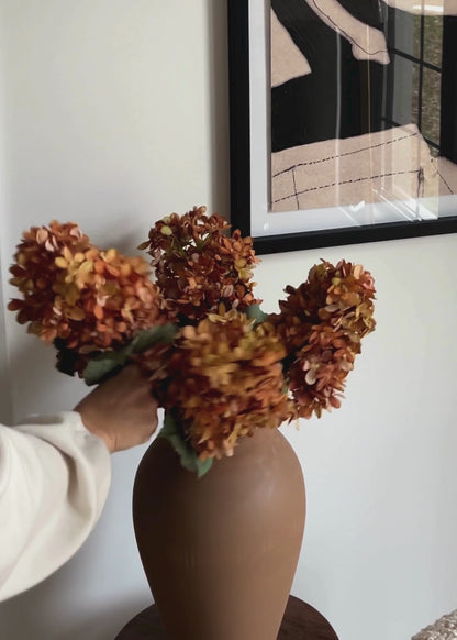 video of faux cone hydrangea arrangement