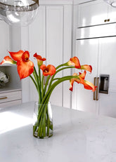 Orange Artificial Calla Lily Arrangement for Home Decorating