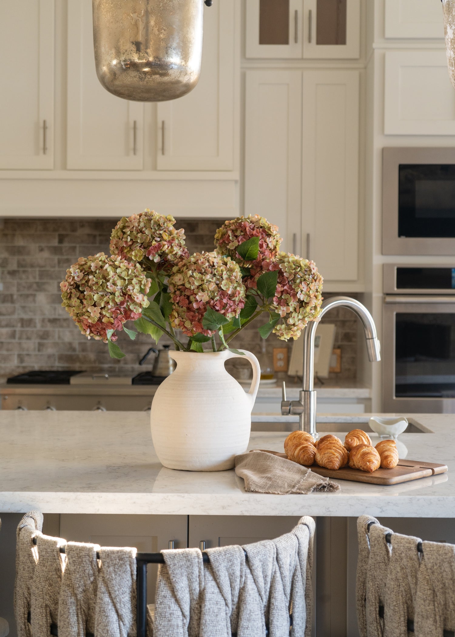 Video of Artificial Hydrangeas Arranged in Pitcher