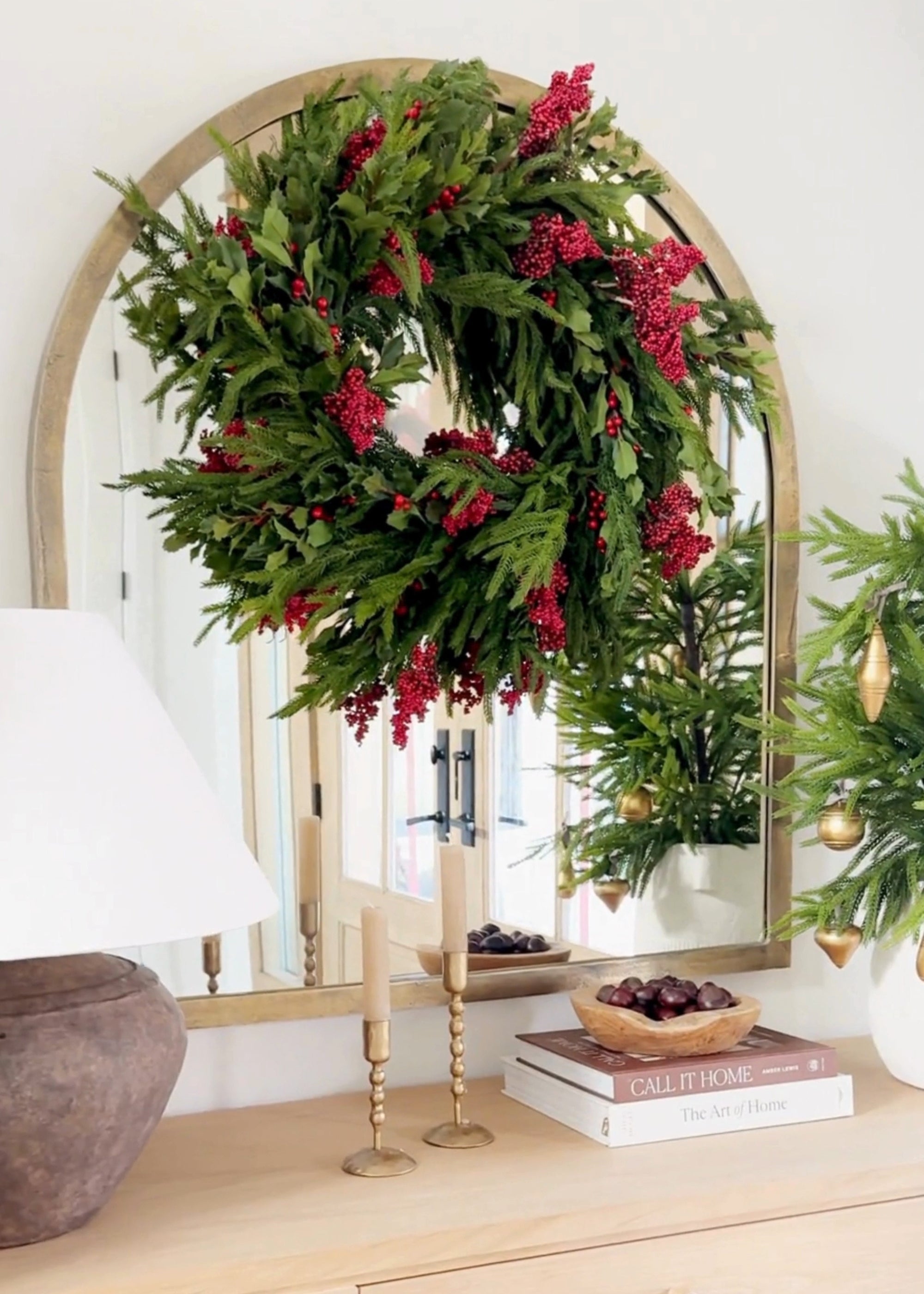 Decorating Real Touch Norfolk Pine Wreath For The Holidays