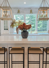 artificial hydrangeas in fall colors for kitchen decorating