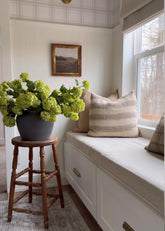Decorating with Faux Snowball Flowers in Green