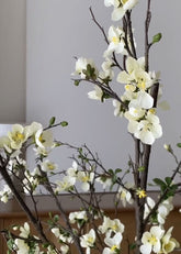 Arranging Faux Quince Blossom Branches