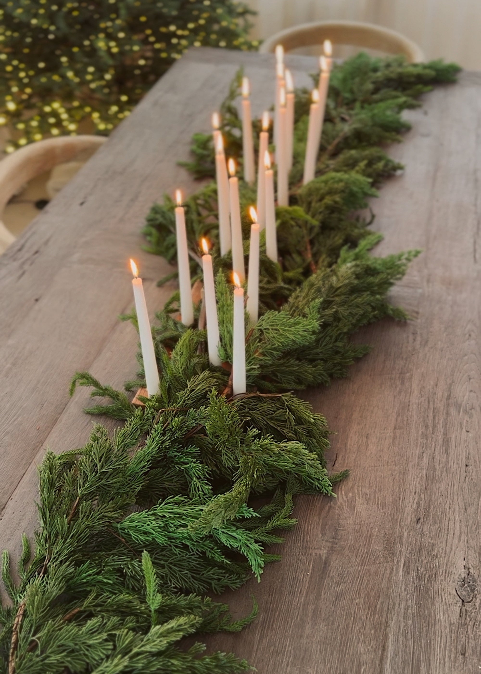 Cedar Garland Tablescape
