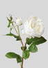 Cream White Faux Real Touch English Rose with Buds