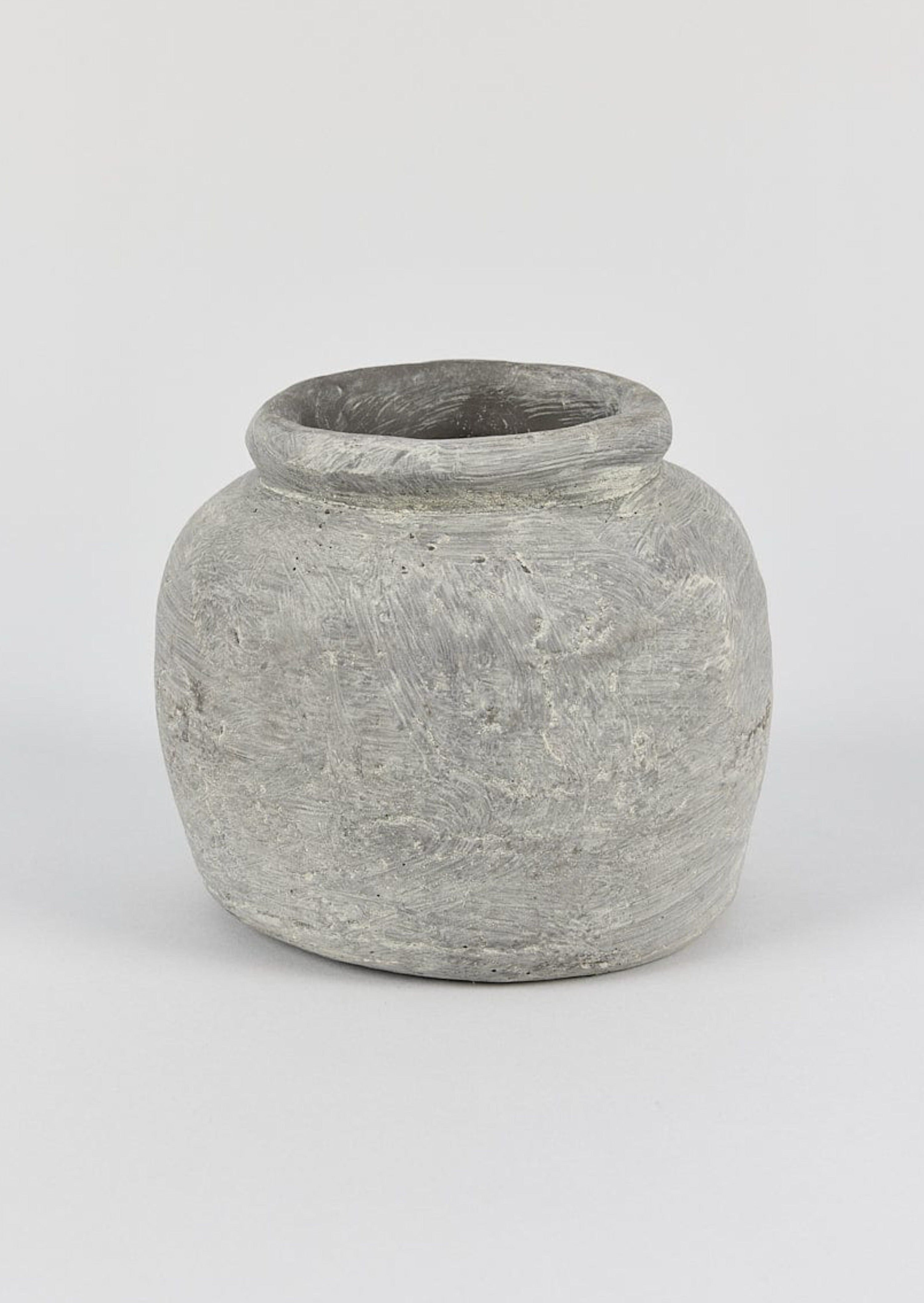 Clay Pots Distressed Clay Vase in Grey at afloral