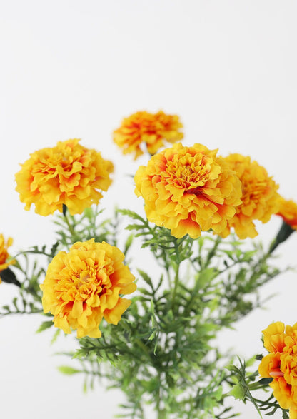 Silk Marigold Bush Artificial Marigold Flowers